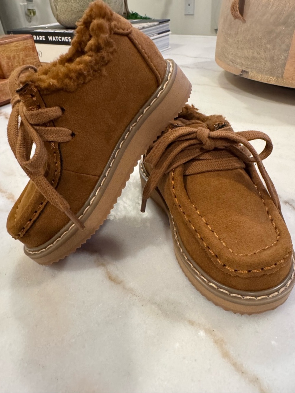 GAP Toddler Brown Sherpa-Lined Boots Size 6